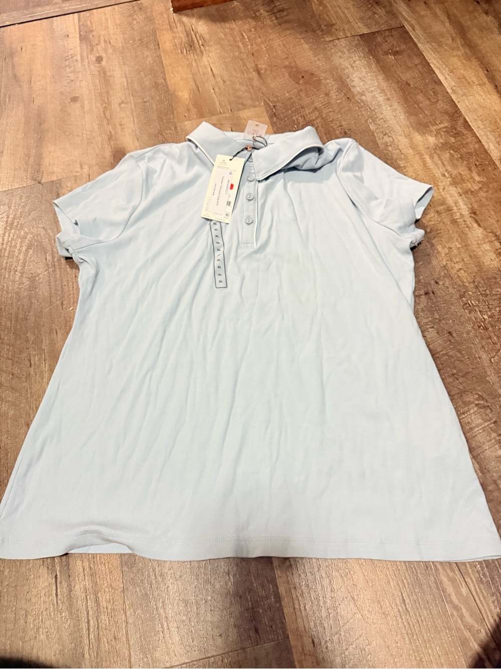 CALIA by Carrie Underwood Light Blue Short Sleeve Polo